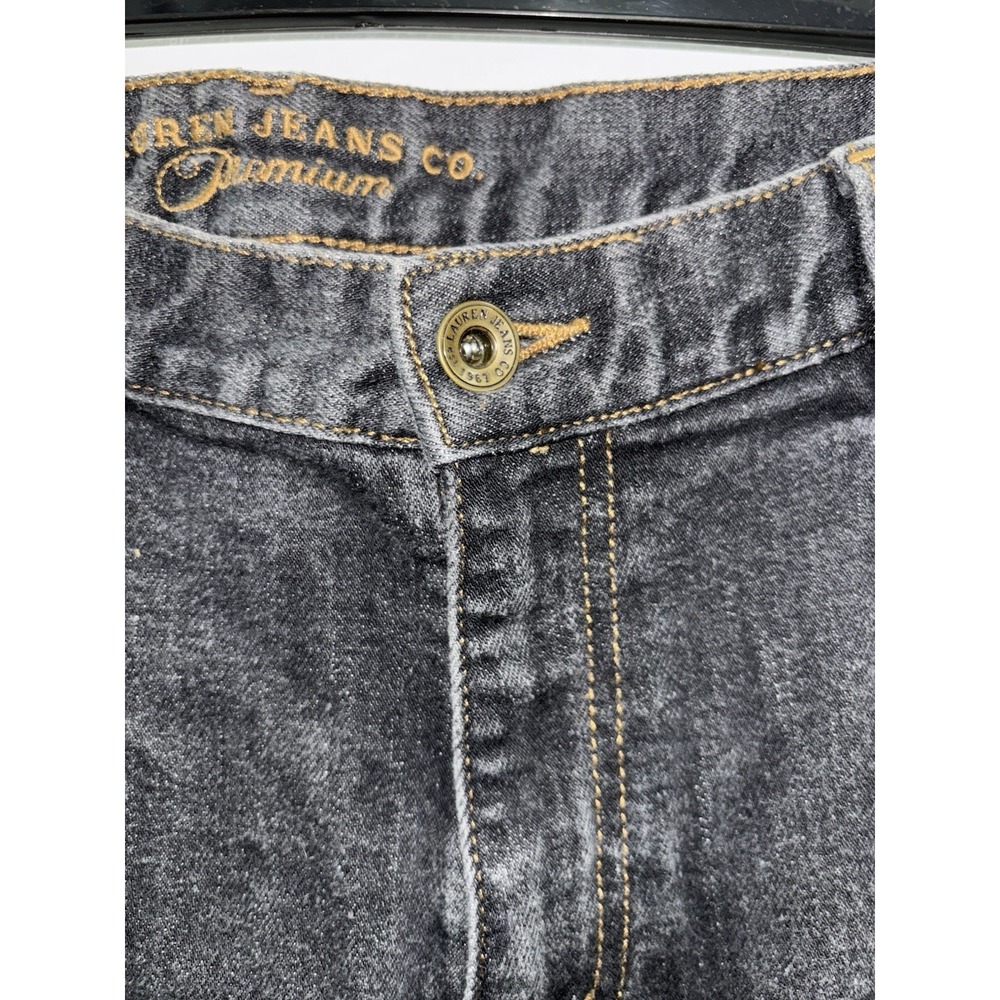 VTG LAUREN JEANS CO Ralph Lauren Womens 14W Black Wash Straight Leg Jeans Retro - Picture 4 of 10